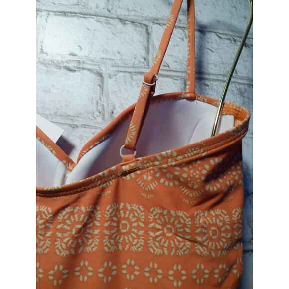 Robin Piccone Coral Orange Cream Isla One Piece Swimsuit 6 NEW - Picture 5 of 8